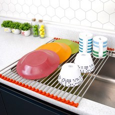 [DAMDA] 식기건조 싱크롤 싱크대 선반 (4컬러), 그린