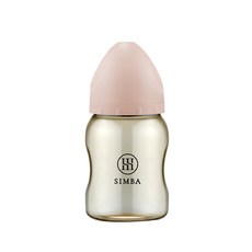 SIMBA 獅子寶寶 奶瓶 輕巧瓶身設計, 小流量(栗粉), 200ml, 1個