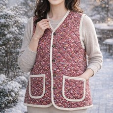 엄마선물 양털 김장조끼 촌캉스 누빔 보온 할머니조끼 단체복