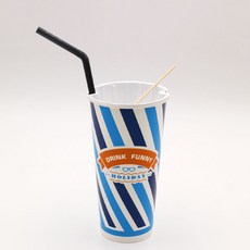 콜팝컵빨대세트 22온스 음료컵+콜팝속컵+꼬지+주름 검정 개별포장빨대 50개 세트 콜팝용기, 1세트, 50개입