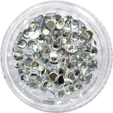 네일쎈 네일스톤파츠 아크릴 스톤 원형각 3.0mm, 1개, 크리스탈