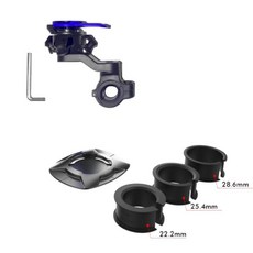 오토바이 핸들바 폰 홀더 회전식 자전거 브래킷 보안 내비게이션 지원 마운트 모토 충격 방지, 1개, 2. blue with Absorber