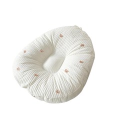 嬰兒斜坡枕 餵奶枕 純棉防吐奶, 可愛小熊躺喂枕 - 純棉刺繡款