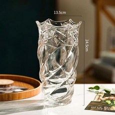 北歐玫瑰玻璃花瓶高顏值擺件客餐廳花瓶插花高級感裝飾品, 蝶戀花透明色(小號)