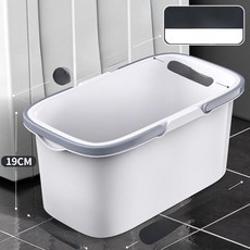 프리미엄 사각 버킷 걸레통 세차통 청소통 물통 더블핸들, 40cm 화이트, 1L