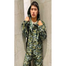 祥暉三軍百貨 兩截式迷彩雨衣