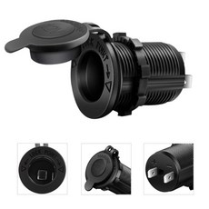 【勁祥科技】汽車12-24V點煙器母座 摩托車改裝户外電源取電器 防水點煙器, 1個, 1