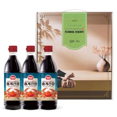 프리미엄 선물세트 해표 홍게간장 500ml 3개 명절선물세트 식용유선물세트 간장3종세트 추석선물세트, 1세트, 1.5L