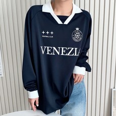 여성 오버핏 스타일 가차 져지 패션 긴팔 티셔츠, 베이지, FREE