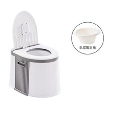 DZZK 移動坐便器 扶手可拆裝 側掛紙巾盒, DZZK灰色 - 基礎款 - 無禮品 房間用, 1個