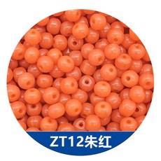 비즈 유리 주얼리 매력 둥근 액세서리 재료 목걸이 4m, ZT12 버밀리온 20g 약 140 캡슐