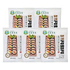 성경김 두번구운 김밥김 구운 조미 재래 전장 맛있는 김 10매 21g 5개, [성경김본사] 두번구운 김밥김(10매) 21g, 5개, 1개