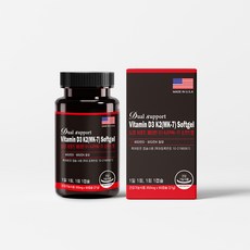 듀얼 서포트 비타민D 000IU K(MK-) 뼈건강 특허캡슐사용, 1개, 60정