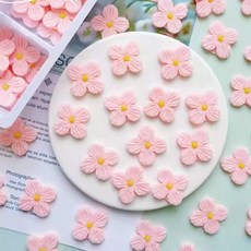 대형 핑크 벚꽃 네잎 플라워 식용 초콜릿 케이크 디저트 데코 장식 84개입, 옵션 23