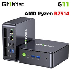 GMKtek Nucbox MniPC G11 AMD Ryzen R2541 DDR4 2666MTs 듀얼 25G LAN WiFi6E BT52 M2 NVMe SSD 윈도우11, 01 AMD Ryzen R2514, 04 EU, 03 32GB RAM 512GB SSD