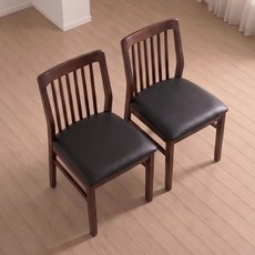 첼로 원목의자 고무나무 식탁 카페 인테리어 체어, 월넛 블랙, 2개