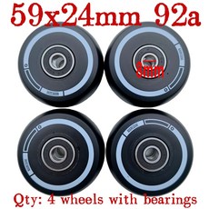 롤러 휠 인라인 스케이트 슬라이딩 제동 92a 72 76 80mm 경도 8 바퀴/로트, 59x24mm 4wh ls
