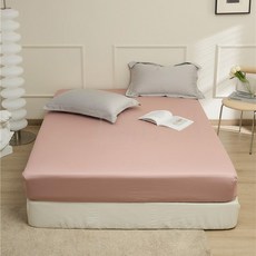100支貢緞長絨棉全棉牀單 北歐簡約純色純棉牀笠單件牀套 牀上用品, 淺莓粉【100S貢緞長絨棉】,160*230cm【單獨牀單】
