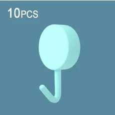 10PCS 자기 접착제 벽 후크 드릴링 코트 가방없이 강한 욕실 문 주방 수건 걸이 홈 스토리지 액세서리, 04 Blue 10pcs
