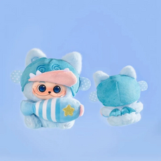 可愛造型鑰匙圈，柔軟材質，精緻工藝，多款顏色可選, 藍色, 梓渝聯名娃娃【陪伴】