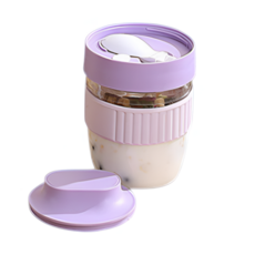 초이세 런치팟 요거트팟 오트밀컵 밀프랩컵 샐러드컵 570ml, 1개, 퍼플