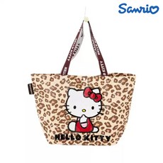 헬로키티 에코백 장바구니 시장 보부상가방 호피 레오파드 방수 타포린, 1개