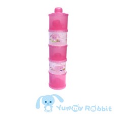 桃園小太陽 亞米兔Yummy Rabbit 五層獨立式奶粉罐, 粉, 1個