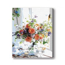 MANTO 台灣製造 大尺寸 50x65cm DIY數字油畫 花海花卉風景 初學者專用, 花樣年華, 1套