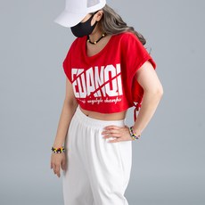 댄마샵 에스매듭 크롭 나시티 방송댄스복 줌바댄스복 에어로빅복