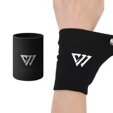 WRELS 가압 니트 스포츠 손목보호대 초경량 흡한 통기성 남녀공용 야외 운동용, 1개, 블랙