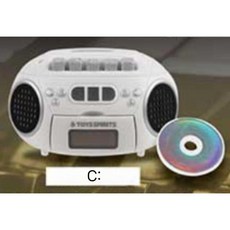 레트로 미니오디오 미니어처 디스크 레코더 CD플레이어 피규어, 입금/번호 보호를 끄고 간단한 기록 기능이 있습니다., 화이트