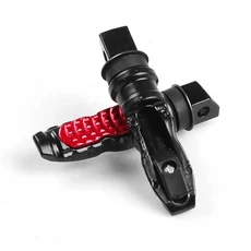 유니버설 1 쌍 오토바이 뒷좌석 승객 발 페그 페달 스쿠터 수정 알루미늄, 01 Red