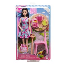 Barbie 芭比娃娃與茶具組，附桌椅，角色扮演遊戲，增添樂趣, PINK, 1個