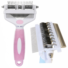 마이펫 강아지 빗 고양이 털 3 in 1 제거기, 핑크, 1개