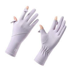 GOLOVETOY 加長翻指觸控防曬手套 冰絲涼感 UPF50 抗紫外線, 紫色, 加長護腕款 翻蓋觸屏 透氣防曬, 1個