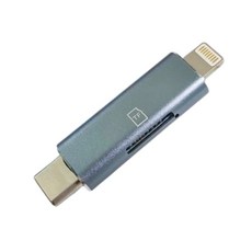 Type-C/蘋果通用讀卡機 支援TF卡 適用蘋果/Type-C安卓讀取TF卡 相機無人機電腦手機皆能使用, 天藍, 1個, Type-C/蘋果讀取TF卡（帶燈款）