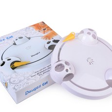 Dougez 電動貓咪互動玩具轉盤, 白色, 1個, 32CMX7CM