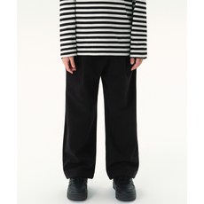 매장정품 무신사스탠다드 MUSINSA STANDARD KIDS 더블 니트 원 턱 와이드 베리어블 스웨트 팬츠 [블랙] MKCPK9Z02-BK 528213