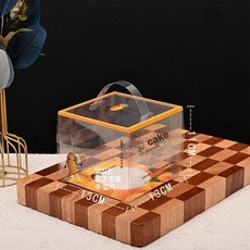 조각케이크 포장용기 앞열림 포장상자 원형 디저트용기, 1개, 맛있는 망치비 비주머니 손잡이+종이 트레이