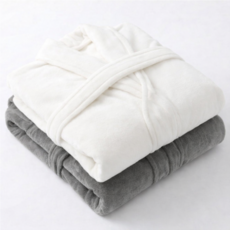 스튜디오애프터샤워 로브 남녀공용 호텔 샤워가운 (화이트/그레이), 화이트, 1개