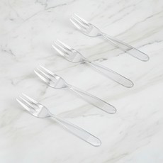 제이유닉 일회용 개별포장 투명 미니 플라스틱 과일 파스타 빵 베이커리 카페 1회용 배달 포크, 100개, 1개입
