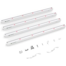 메이그로브 실내 식물용 재배 조명 1FT 적색 강화 풀 스펙트럼 5000K 28W4 x 7W 잎채소용 T5 LED 스트립 고PPFD 연결 가능 흰색 4팩, 2FT-White Cover, Red