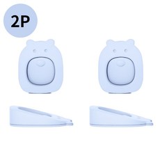 아트위브 문 닫힘 방지 분리형 곰돌이 도어 스토퍼 2P, 블루, 2개