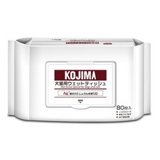 KOJIMA寵物全效護理濕巾 銀離子濕紙巾 80抽 犬貓用 寵物清潔濕巾，溫和無酒精配方，呵護毛孩肌膚, 1個