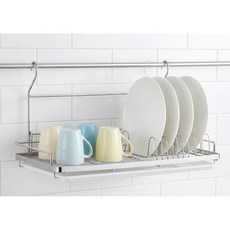 不銹鋼杯盤置物架附掛鈕，經典款式，高貴不貴，不鏽鋼餐具架、盤架，碗盤架(不含後方掛桿), 1個, 圖一盤架