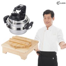 소댕 스텐 통3중 인덕션 압력밥솥 1L 2.2리터 1인 2인 3인 미니밥솥 가스겸용 클레드메탈 돌솥밥 누룽지 가마솥, 2. 소댕 1L압력솥+대나무받침대, 1개