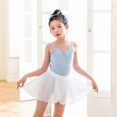 ATB-1603-화이트 도비쉬폰 밴드 발레스커트 아떼르발레