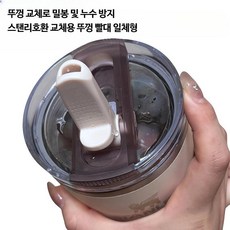 스탠리호환 뚜껑 빨대 교체용 텀블러 누수 방지 커버 교체용 밀폐형 보온 보냉, 1개, 퍼플 20온스 (591ml)