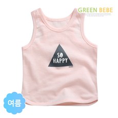 그린베베 국내생산 영유아 여름용 세모친구 쟈가드 나시티