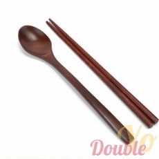 더블요 수작업 옻칠 나무 수저 옻칠젓가락 숟가락젓가락세트 요거트숟가락